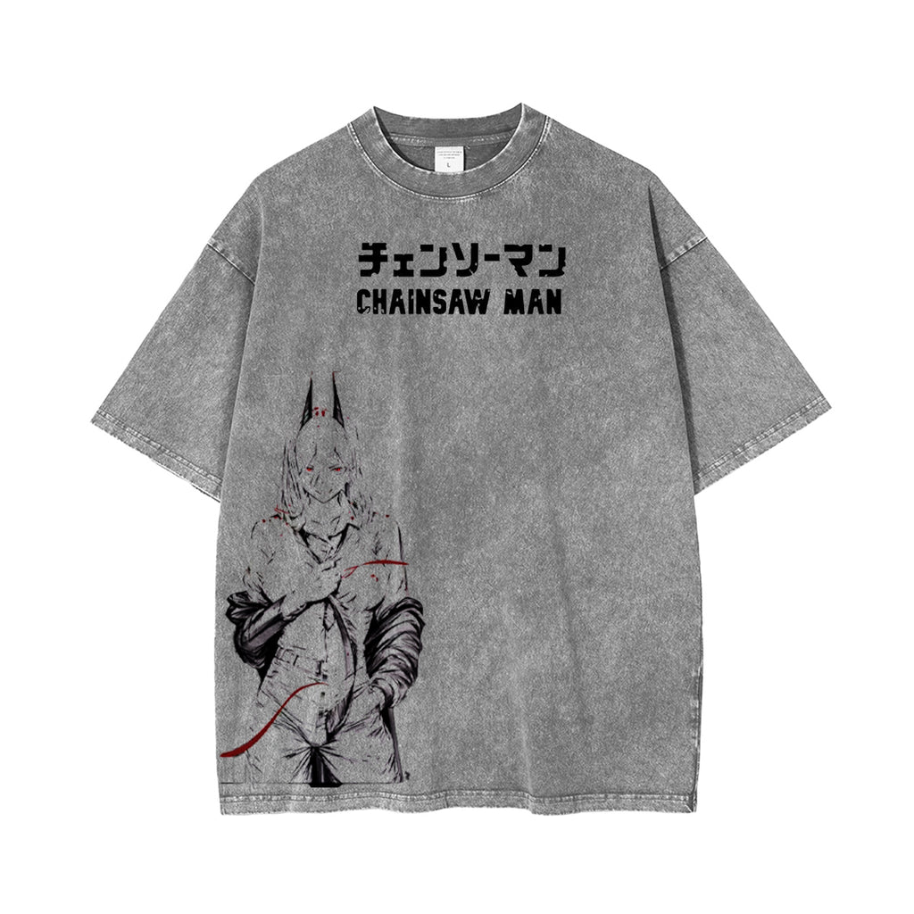 Camiseta unisex lavada de Chainsaw Man