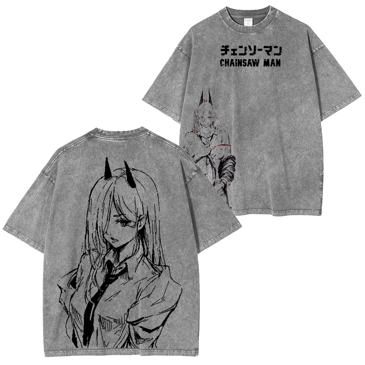 Camiseta unisex lavada de Chainsaw Man