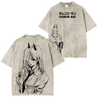 Camiseta unisex lavada de Chainsaw Man