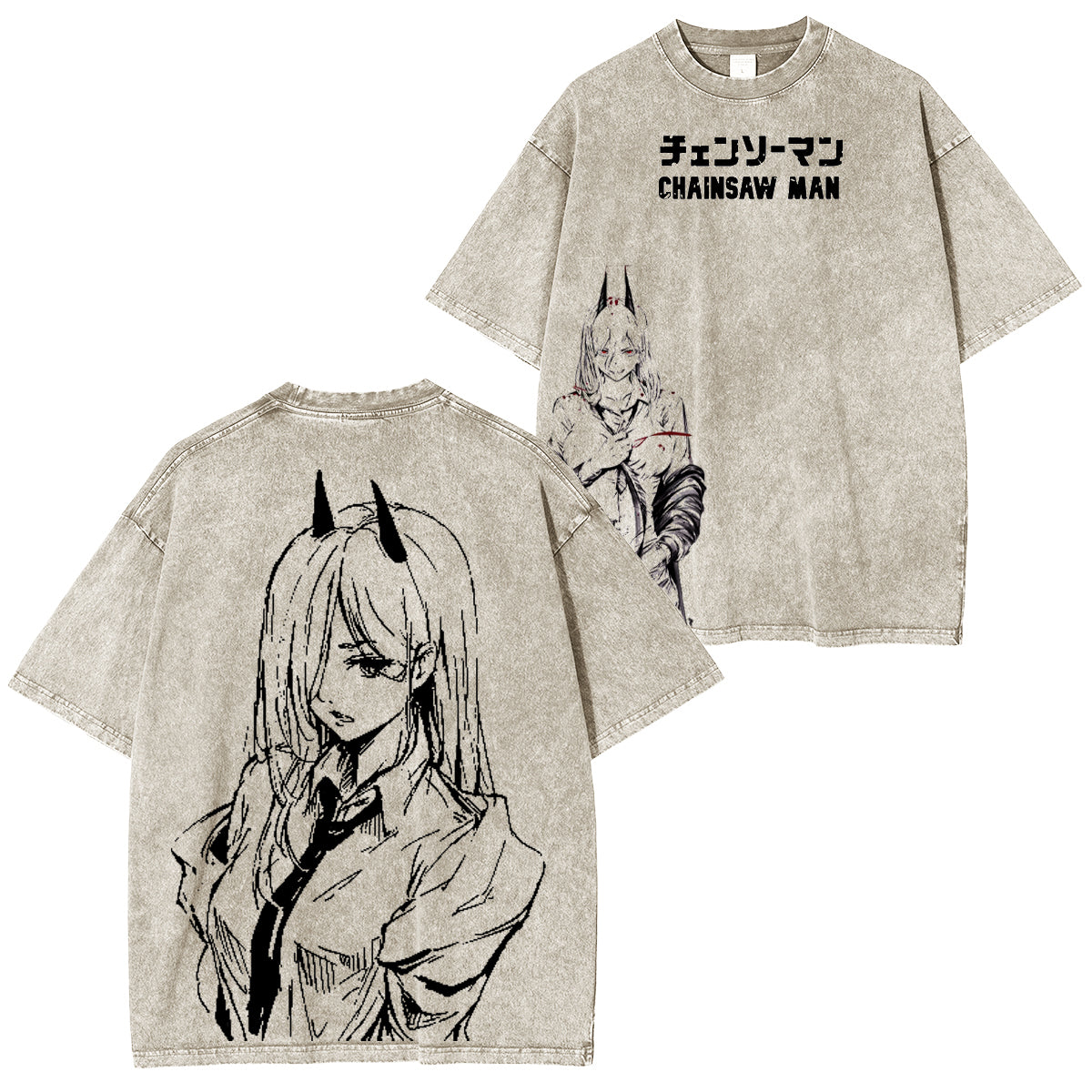 Camiseta unisex lavada de Chainsaw Man