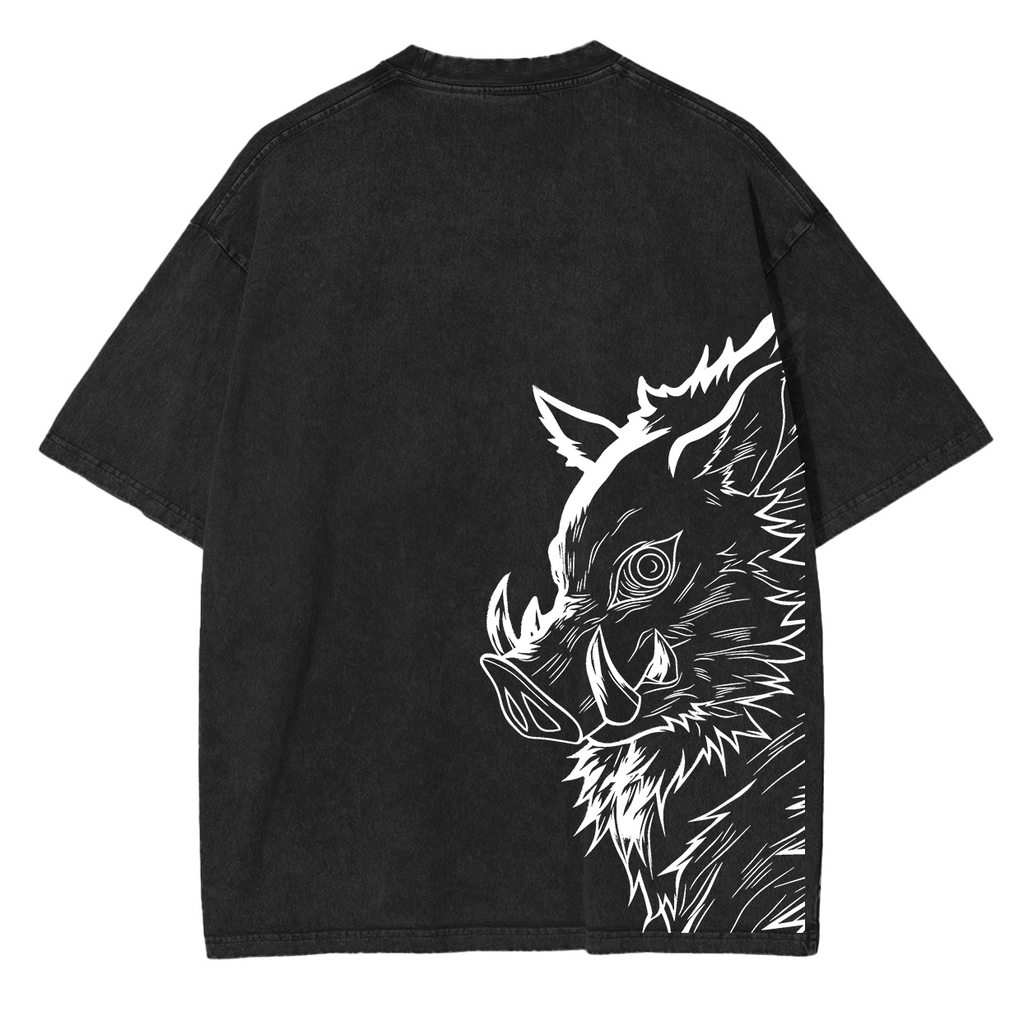 Inosuke, camiseta lavada unisex del anime Demon Slayer
