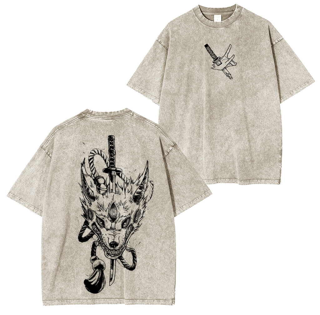 T-shirt Unisexe Délavé Chainsaw Man Anime