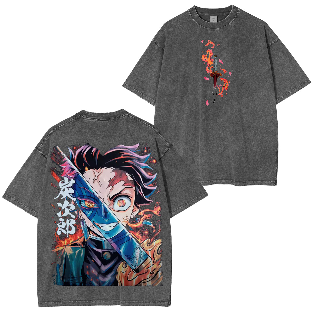 Camiseta clásica de Tanjiro con el Castillo Infinito de Demon Slayer