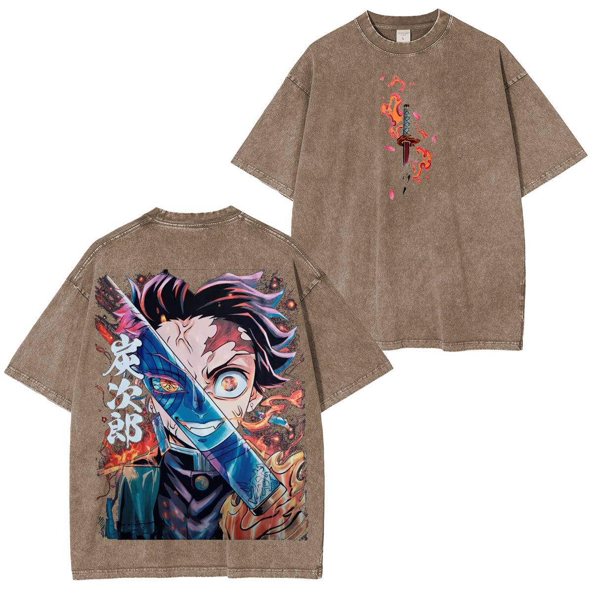 Camiseta clásica de Tanjiro con el Castillo Infinito de Demon Slayer