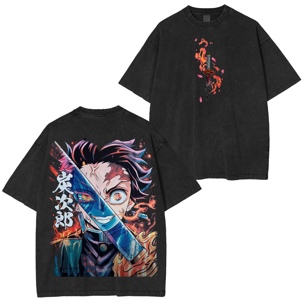 Camiseta clásica de Tanjiro con el Castillo Infinito de Demon Slayer