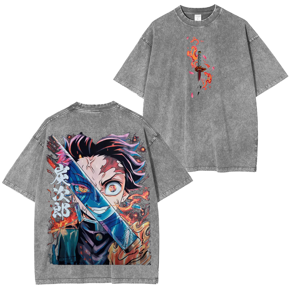 Camiseta clásica de Tanjiro con el Castillo Infinito de Demon Slayer
