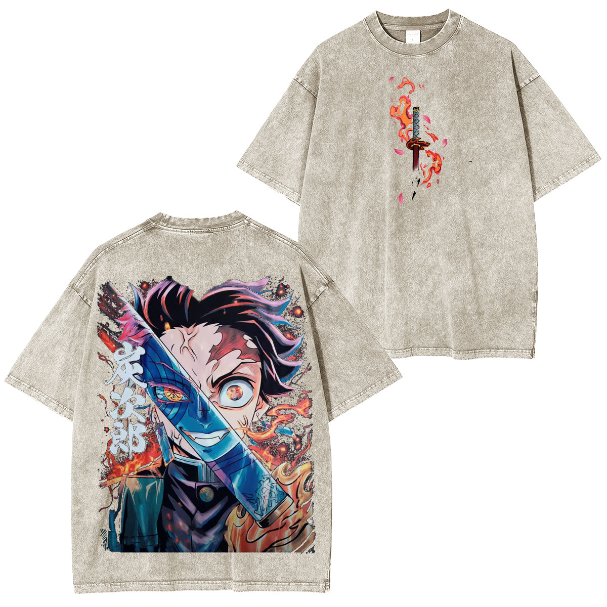 Camiseta clásica de Tanjiro con el Castillo Infinito de Demon Slayer