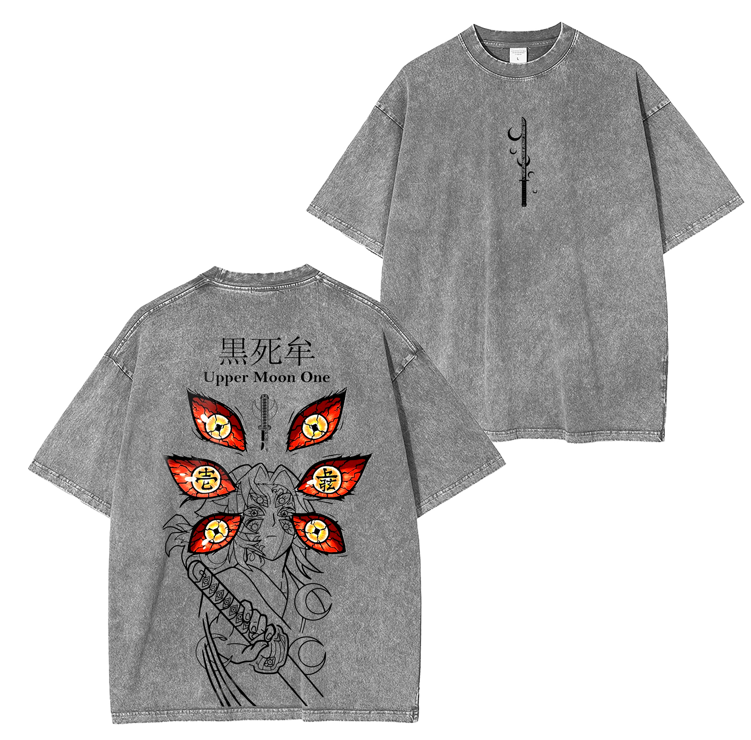 kokushibo, Camiseta Unisex Lavada de Anime Demon Slayer