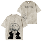 T-shirt délavé unisexe Gojo Satoru Anime
