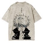 T-shirt délavé unisexe Gojo Satoru Anime