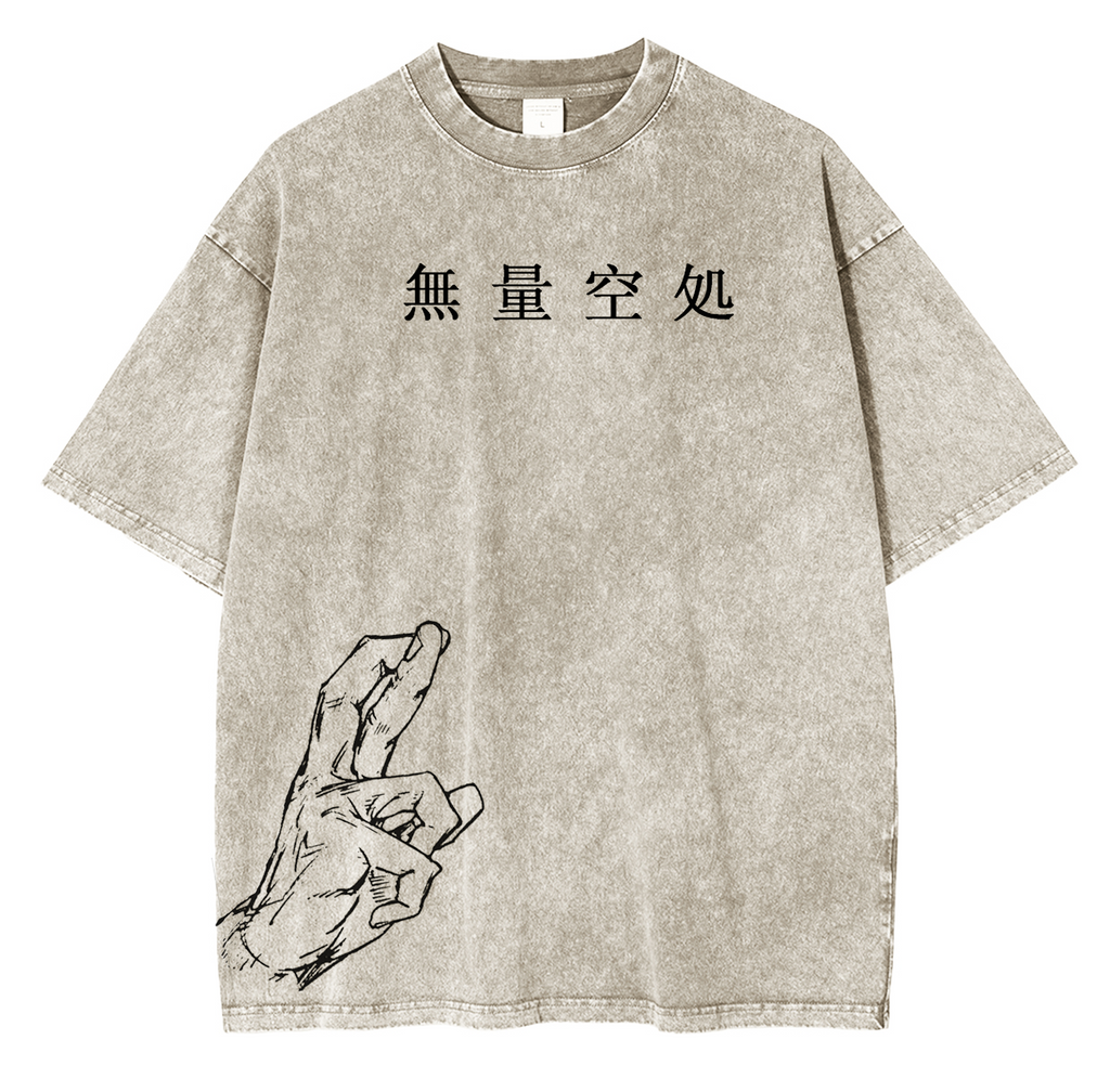 T-shirt délavé unisexe Gojo Satoru Anime