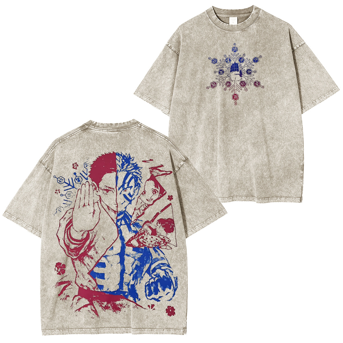 Akaza x Koyuki Demon Slayer Unsiex Washed T-Shirt