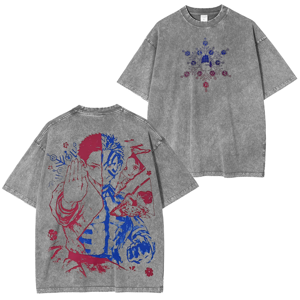 Akaza x Koyuki Demon Slayer Unsiex Washed T-Shirt