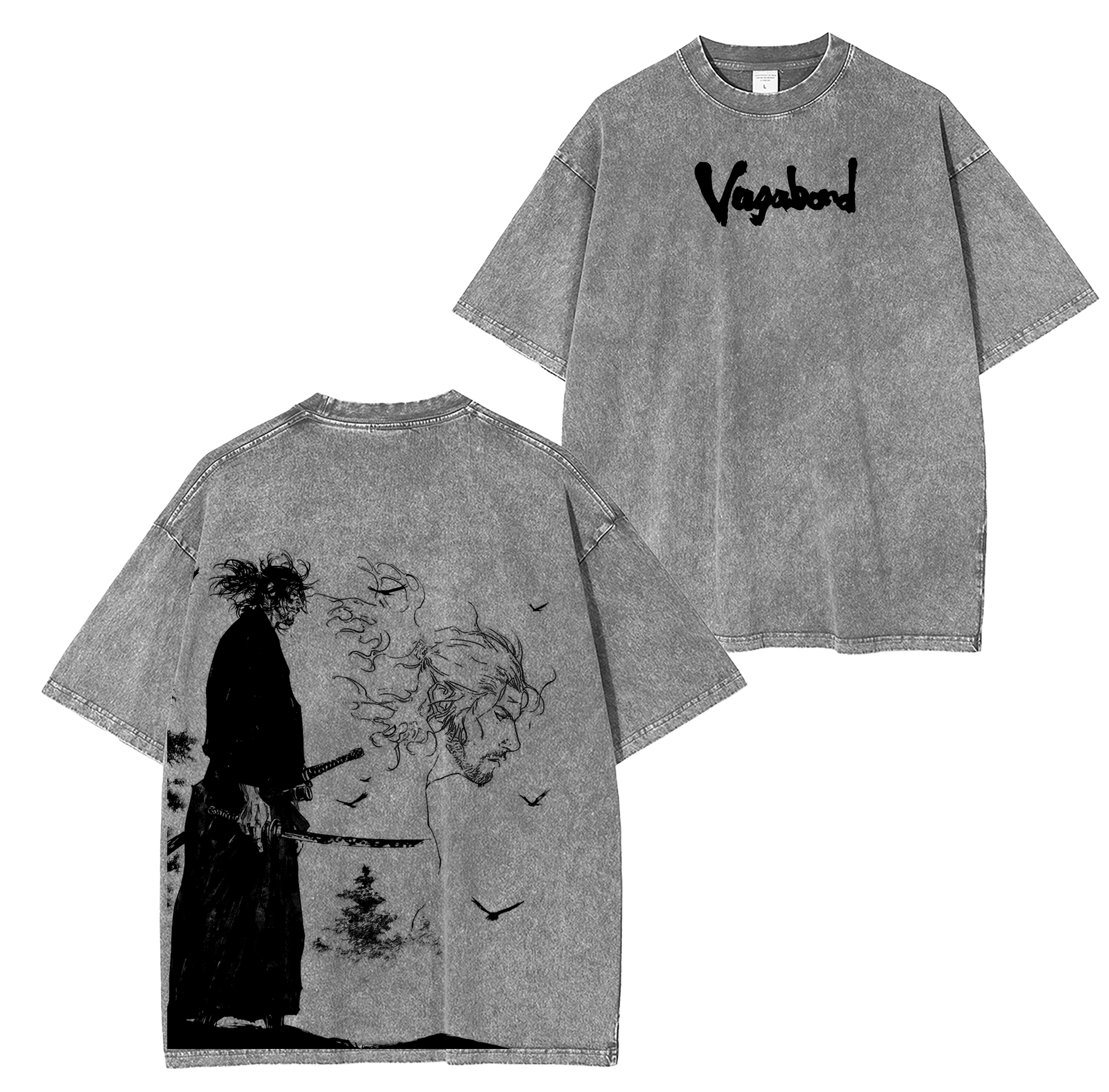 Camiseta unisex lavada Miyamoto Vagabond Manga