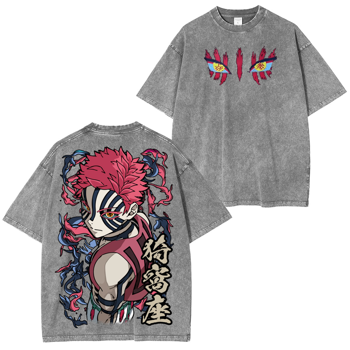 Akaza, camiseta vintage de Demon Slayer