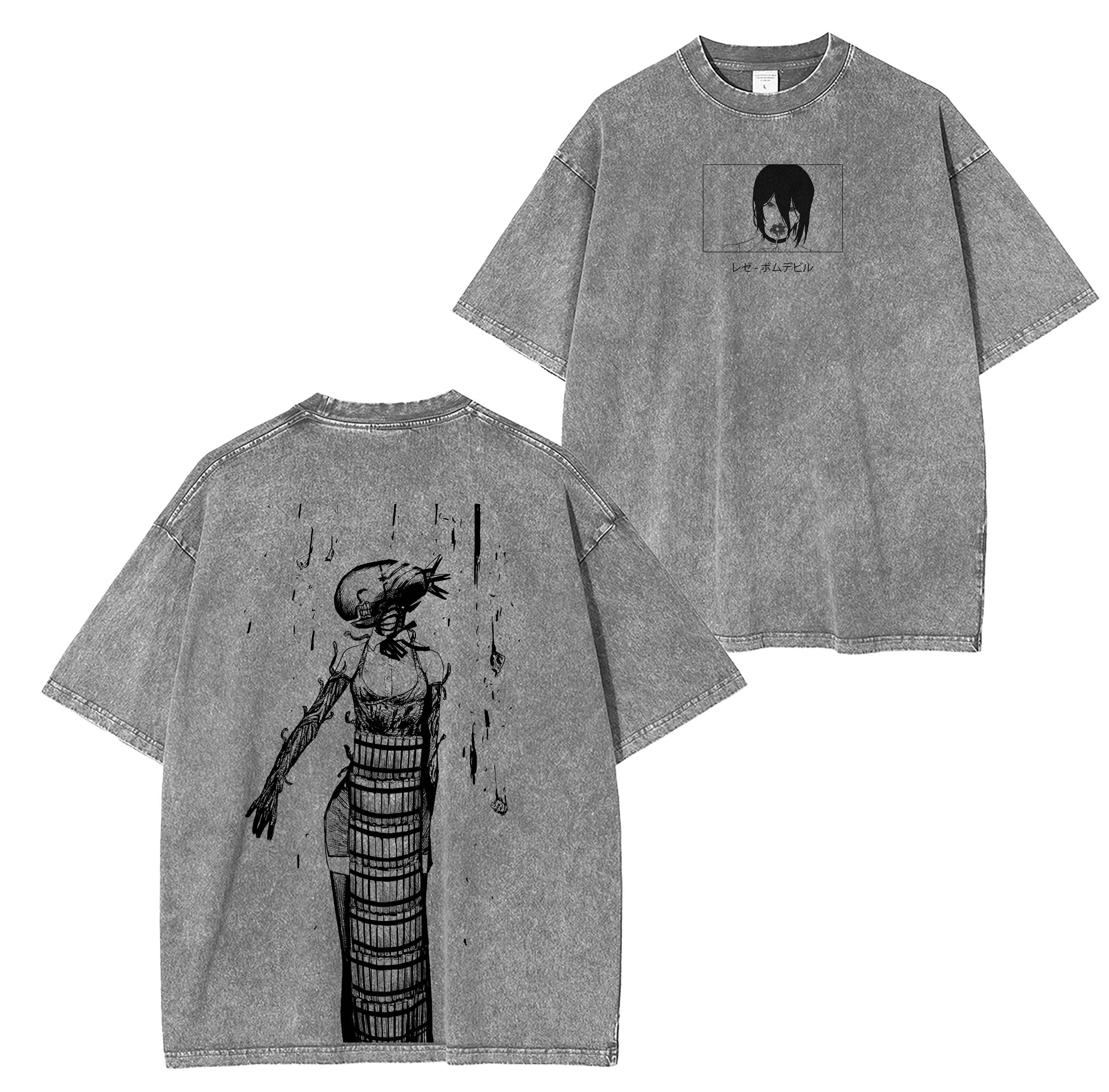Camiseta lavada unisex de Chainsaw Man Anime