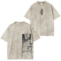T-shirt délavé unisexe Akaza Demon Slayer