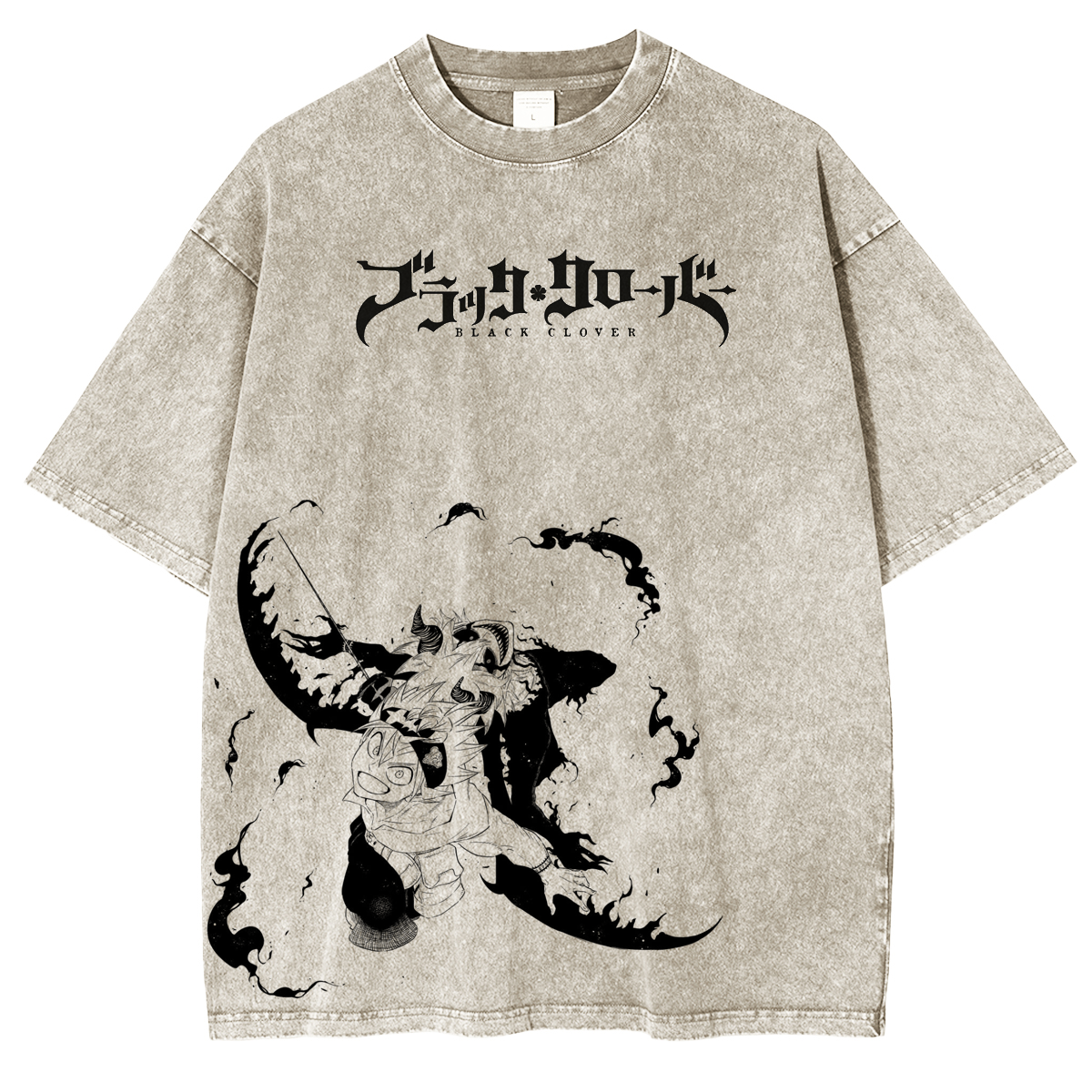 T-shirt délavé unisexe Black Clover Amine