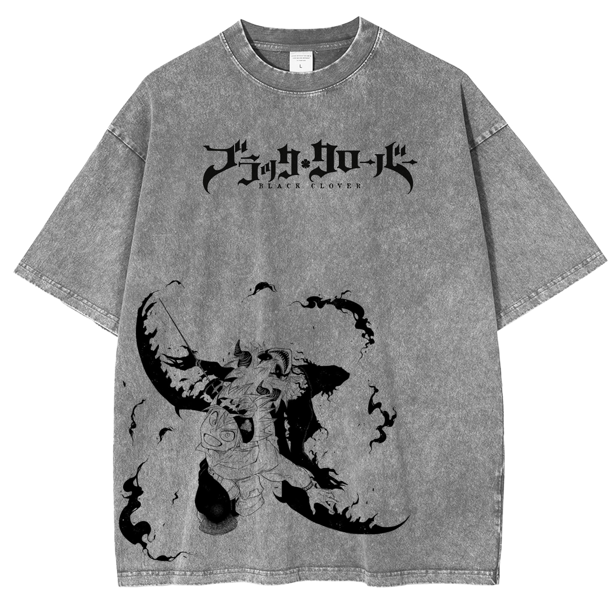 T-shirt délavé unisexe Black Clover Amine