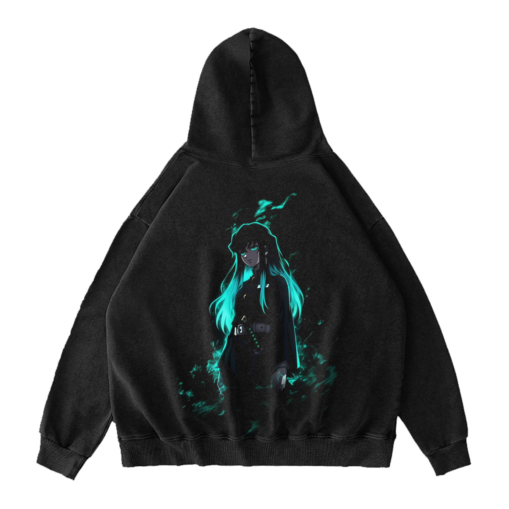 Tokito Muichiro, Sweat-shirt à capuche délavé Anime Demon Slayer