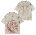 Camiseta unisex lavada de Demon Slayer Kokushibo anime