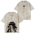 Camiseta unisex lavada de Demon Slayer Kokushibo anime