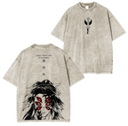 Camiseta unisex lavada de Demon Slayer Kokushibo anime