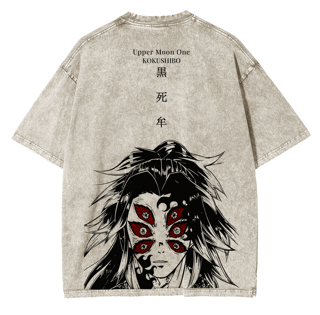 Camiseta unisex lavada de Demon Slayer Kokushibo anime