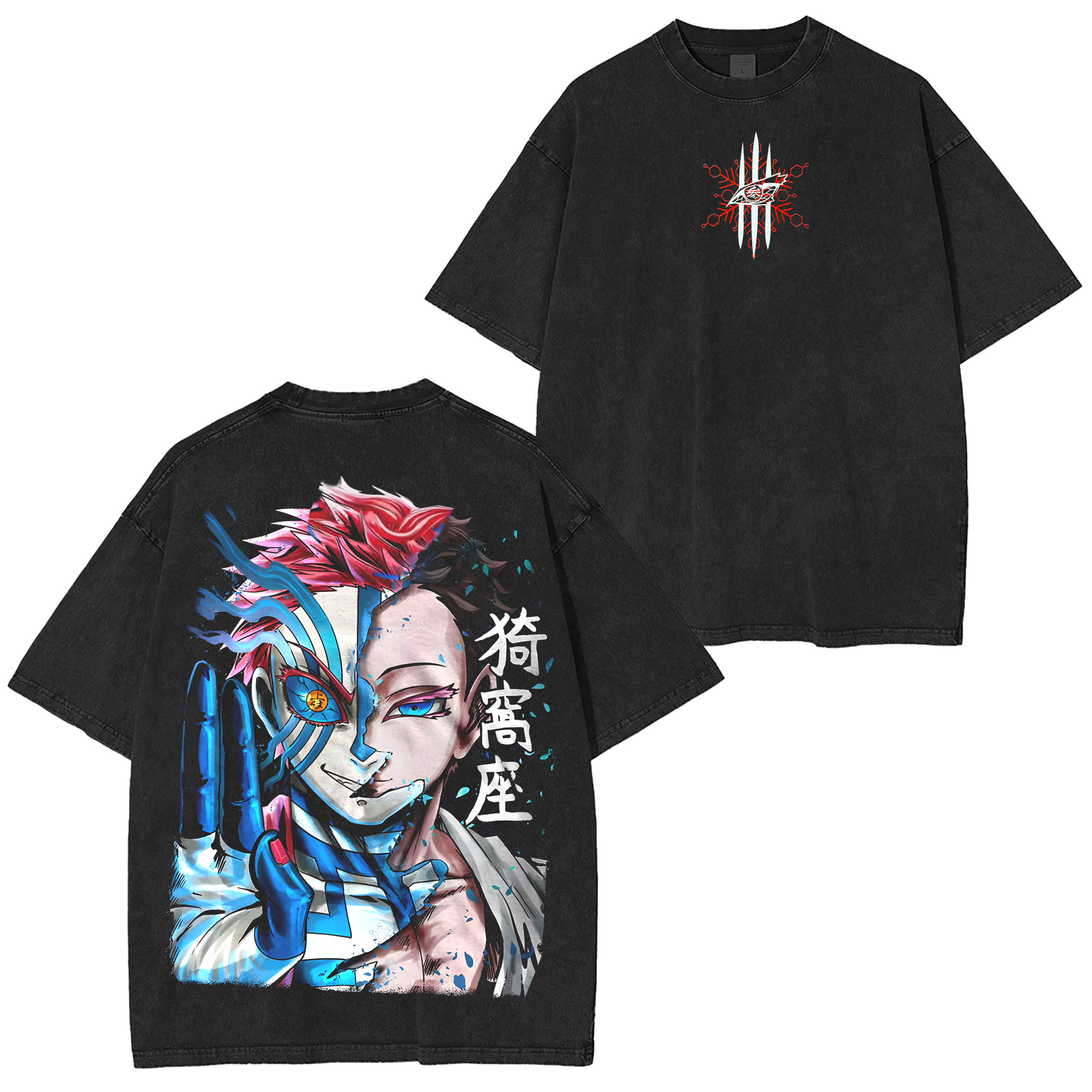 Limited Akaza ,DEMON SLAYER  Washed T-shirt/Crewneck/Hoodie