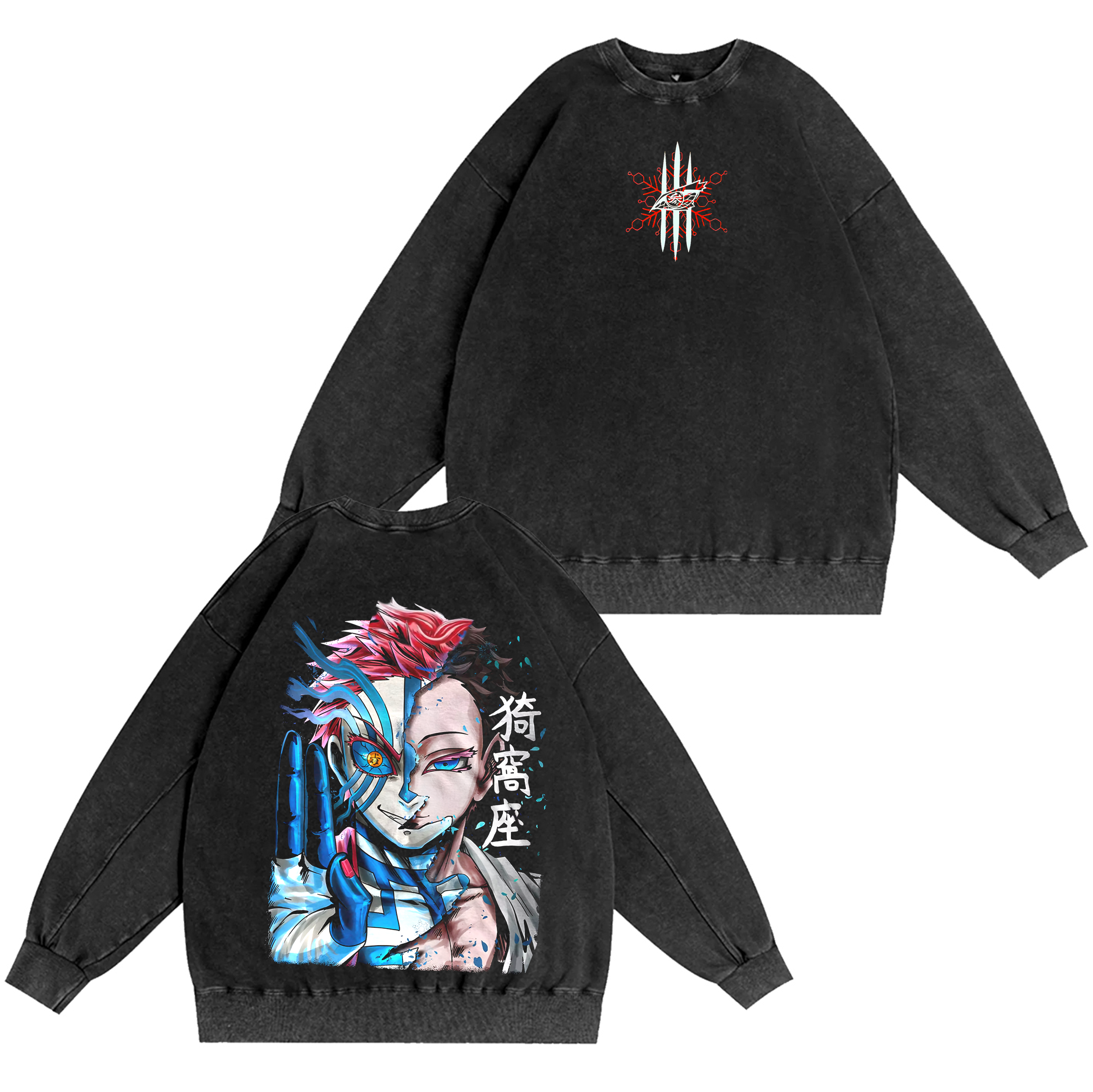 Limited Akaza ,DEMON SLAYER  Washed T-shirt/Crewneck/Hoodie