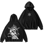Akaza, T-shirt/Col ras du cou/Sweat à capuche Anime Demon Slayer délavé