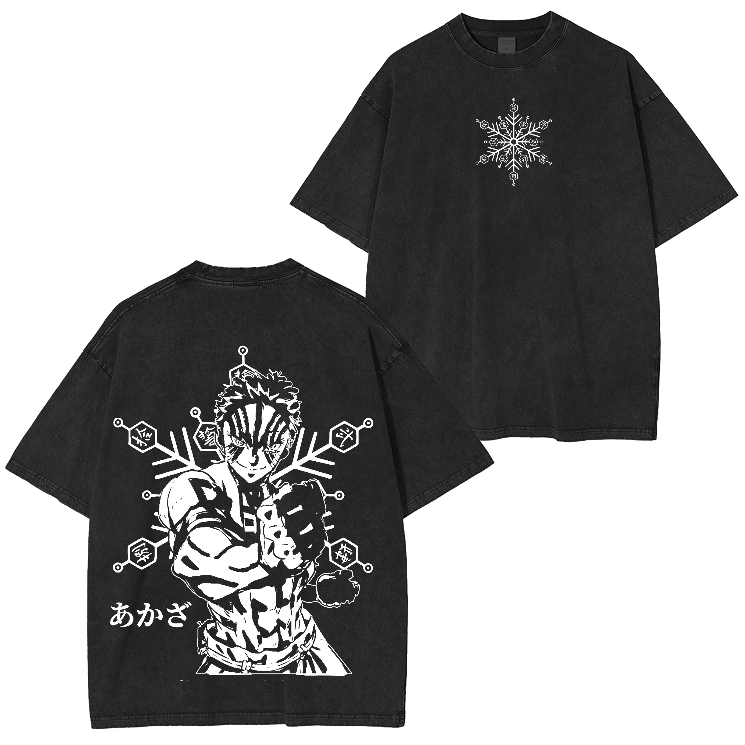 Akaza,Demon Slayer Anime Washed T-shirt/Crewneck/Hoodie