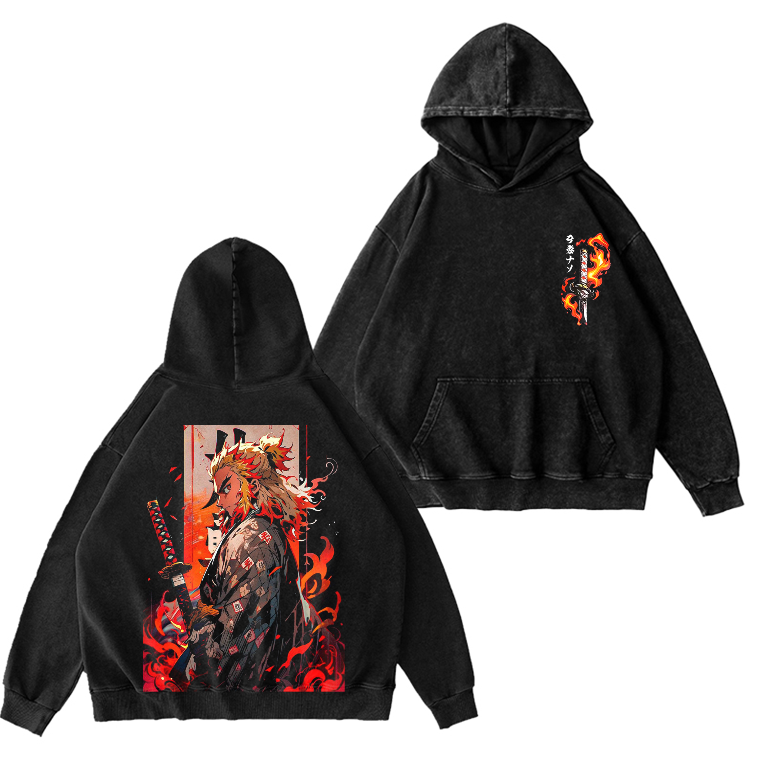 Camiseta/Sudadera/Sudadera con capucha desgastada de anime Demon Slayer