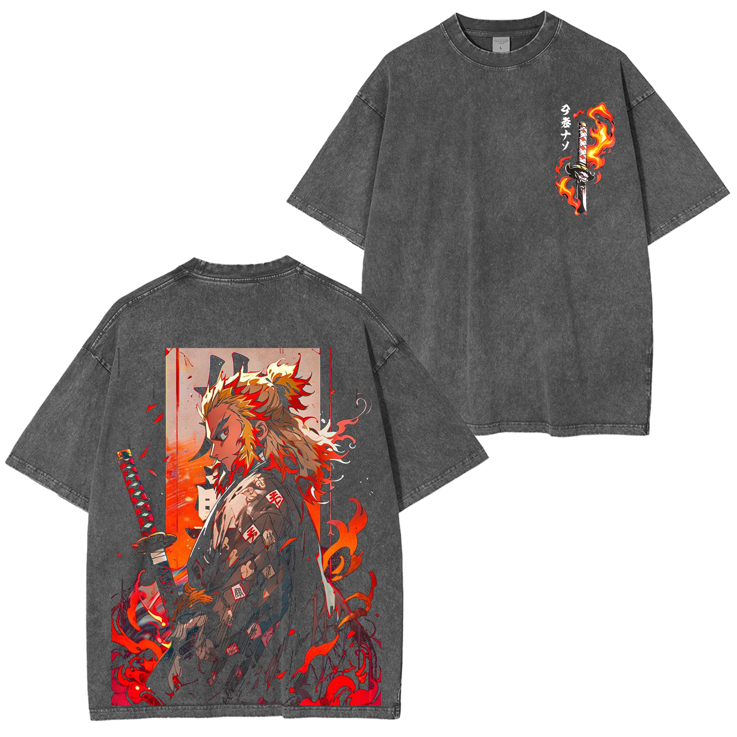 Camiseta/Sudadera/Sudadera con capucha desgastada de anime Demon Slayer