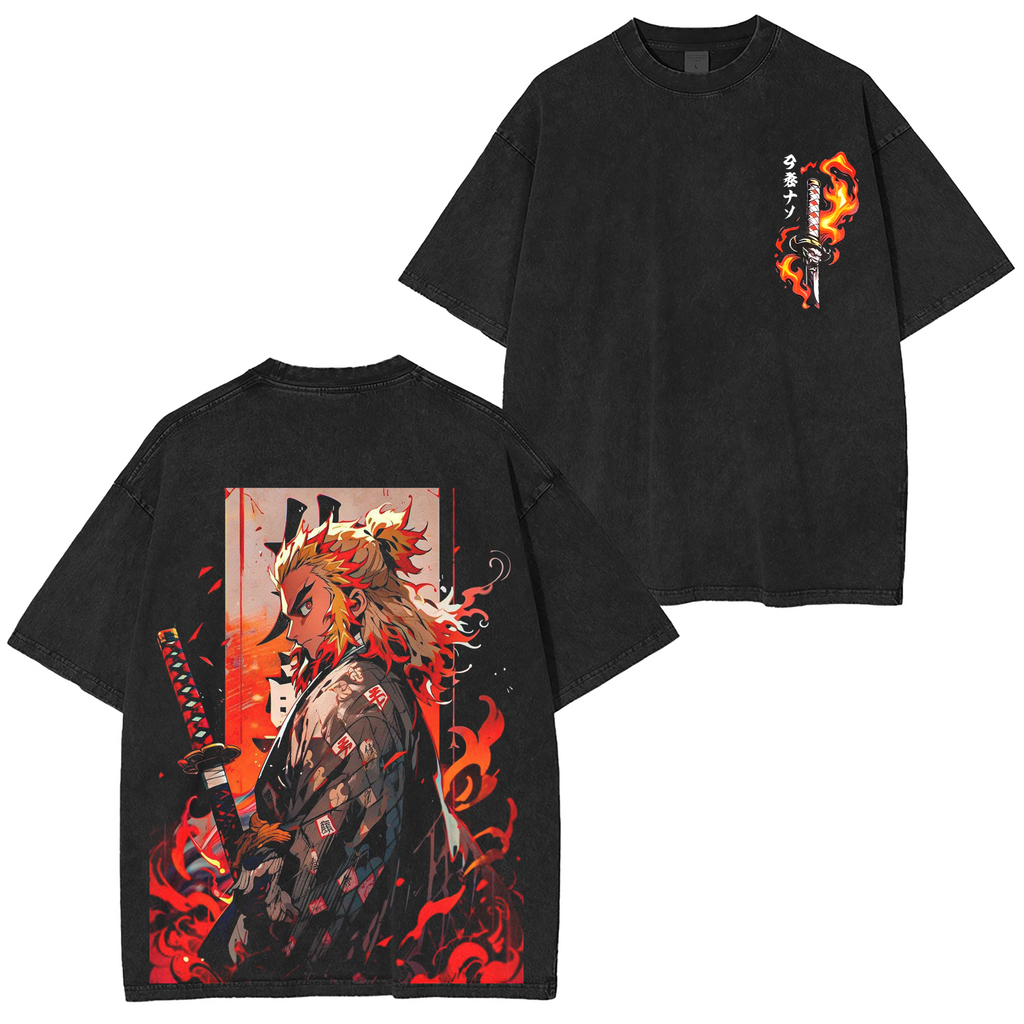T-shirt/Sweat/Sweat à capuche délavé(e) Demon Slayer