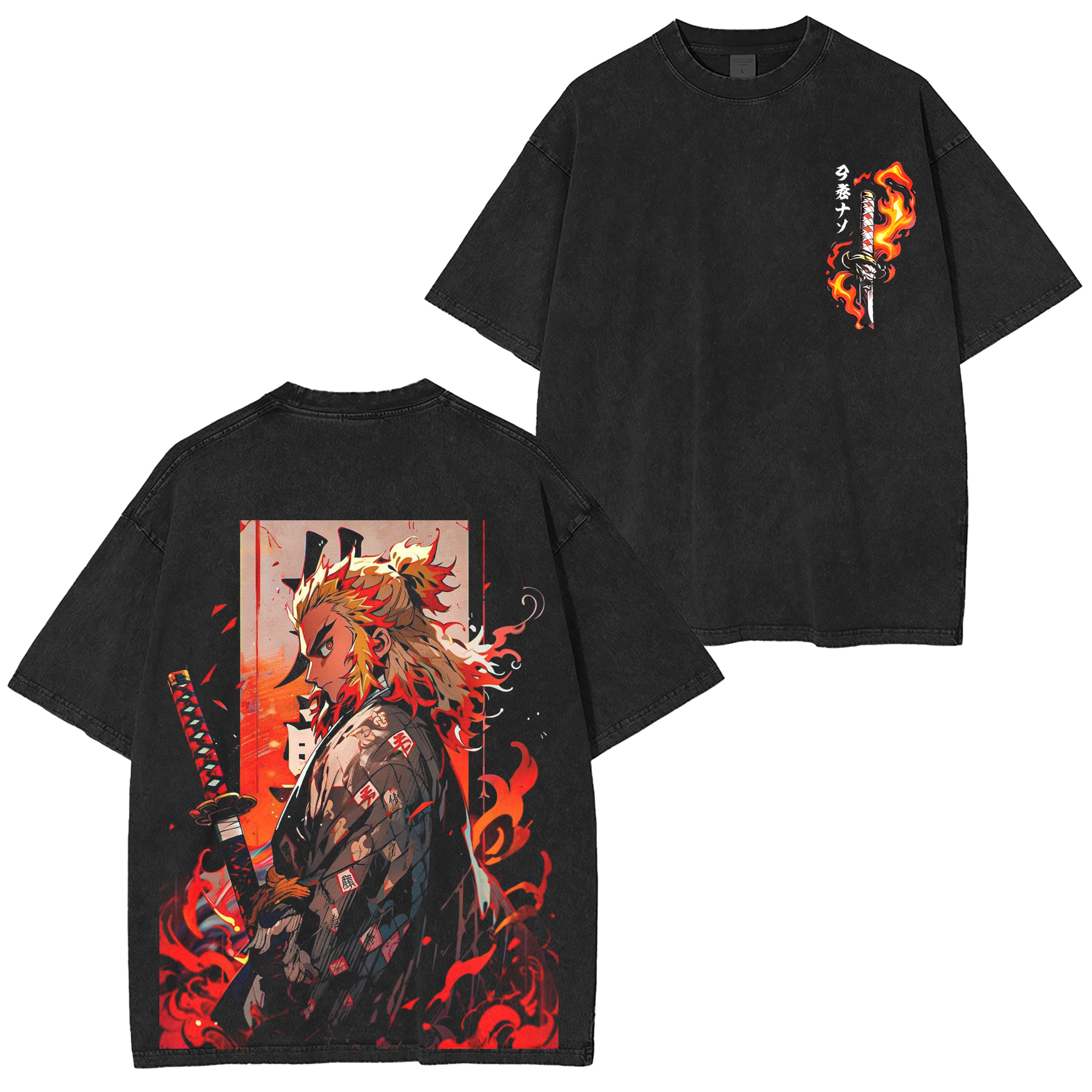 Camiseta/Sudadera/Sudadera con capucha desgastada de anime Demon Slayer