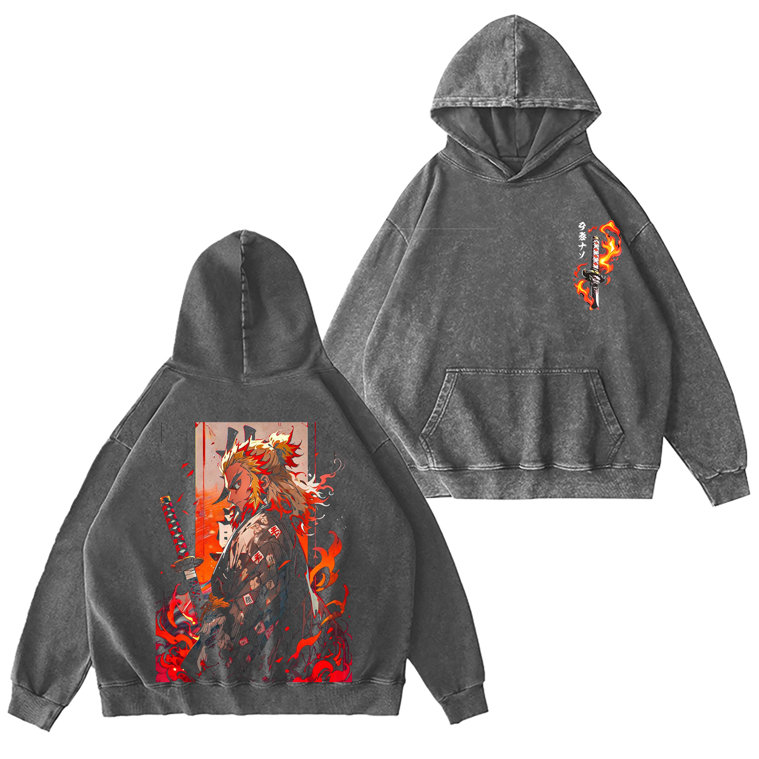 Camiseta/Sudadera/Sudadera con capucha desgastada de anime Demon Slayer