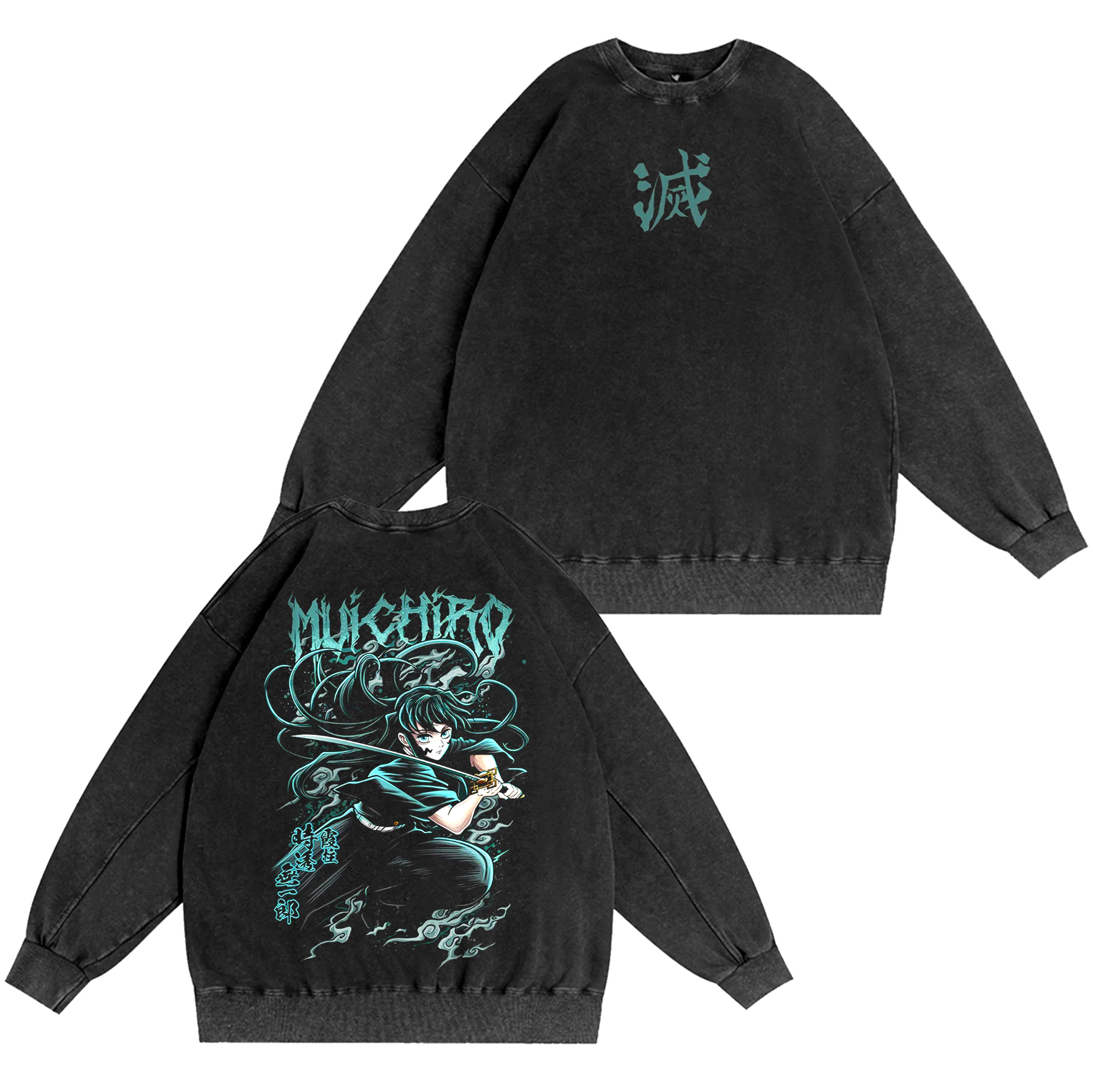 Muichiro,Demon Slayer Anime Washed T-shirt/Crewneck/Hoodie