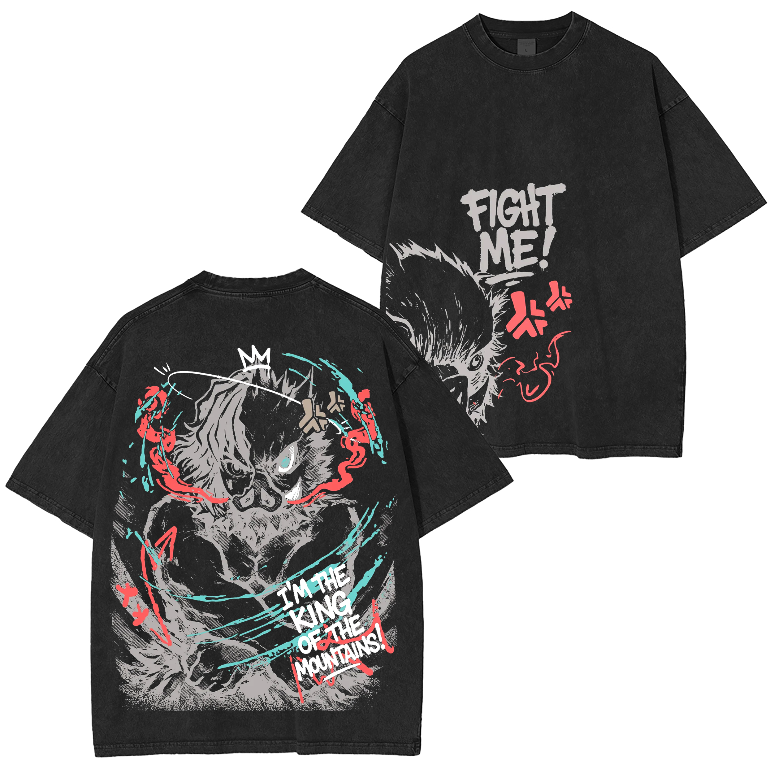"I'm the King of the Mountain" Inosuke -Demon Slayer Anime Washed T-shirt/Crewneck/Hoodie