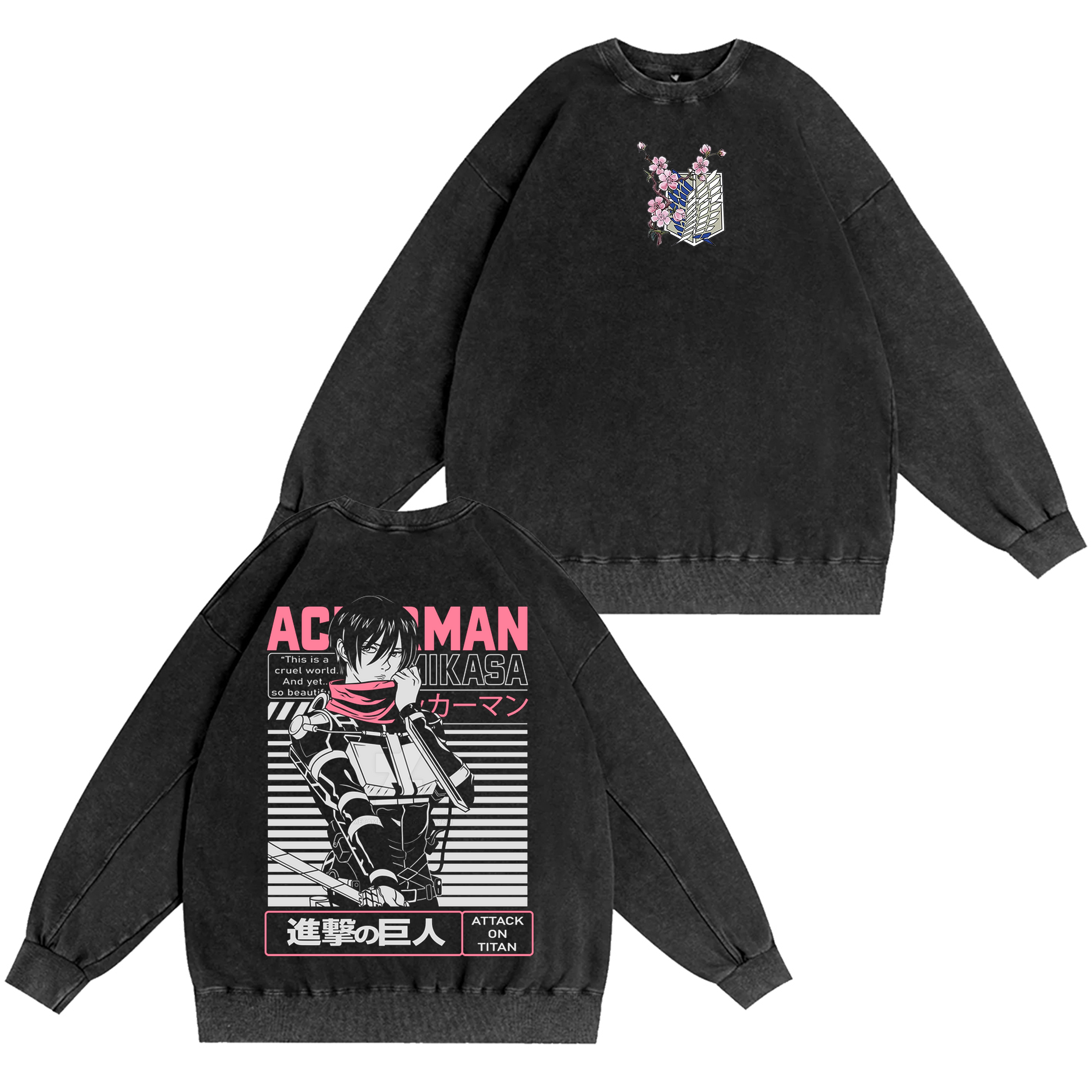 Attack on Titan Anime Washed T-shirt/Crewneck/Hoodie