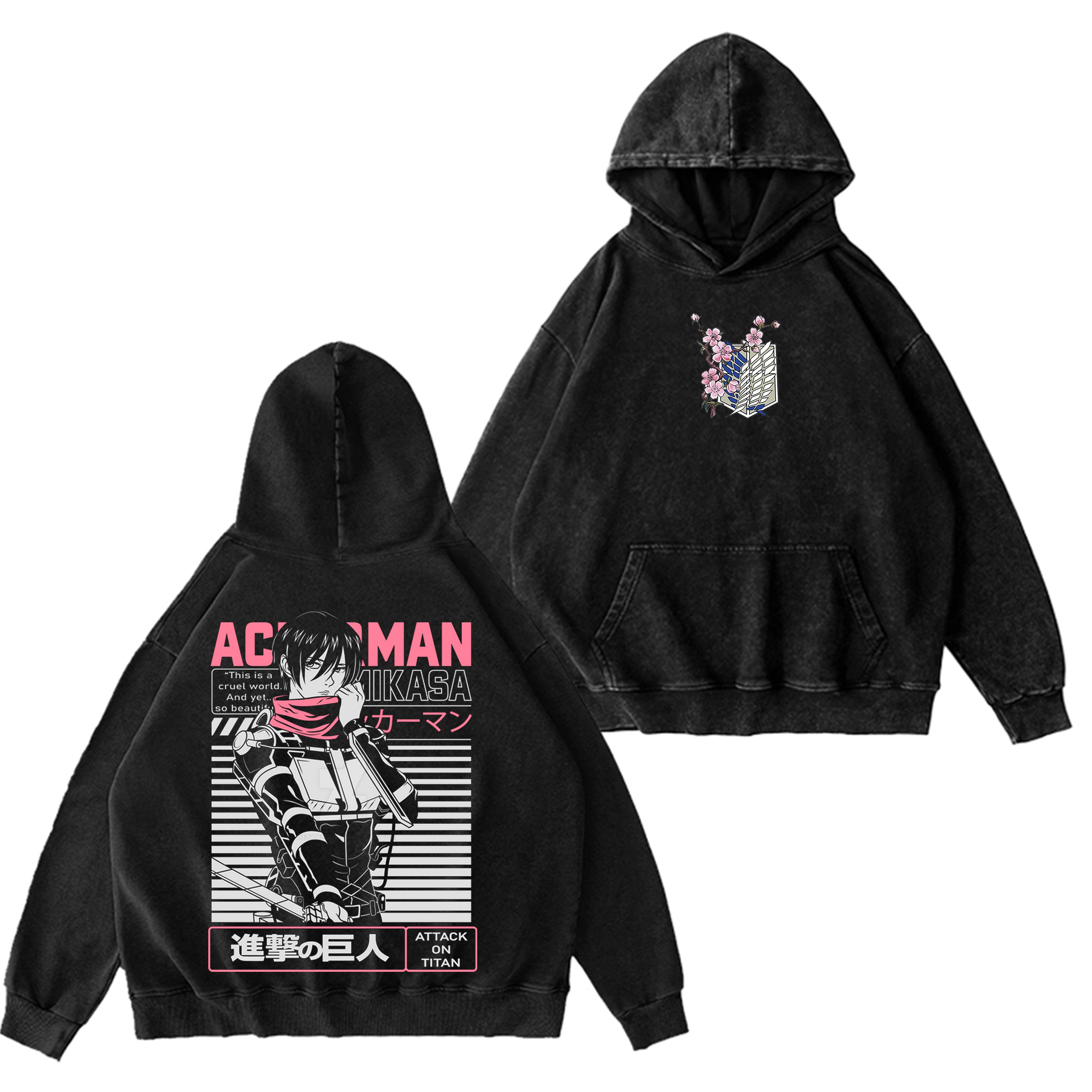Attack on Titan Anime Washed T-shirt/Crewneck/Hoodie