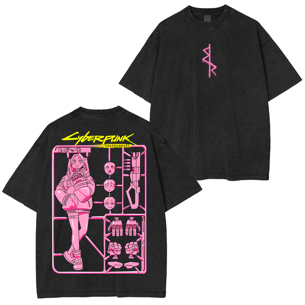 T-shirt unisexe délavé Cyberpunk Edgerunners Anime