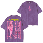 T-shirt unisexe délavé Cyberpunk Edgerunners Anime