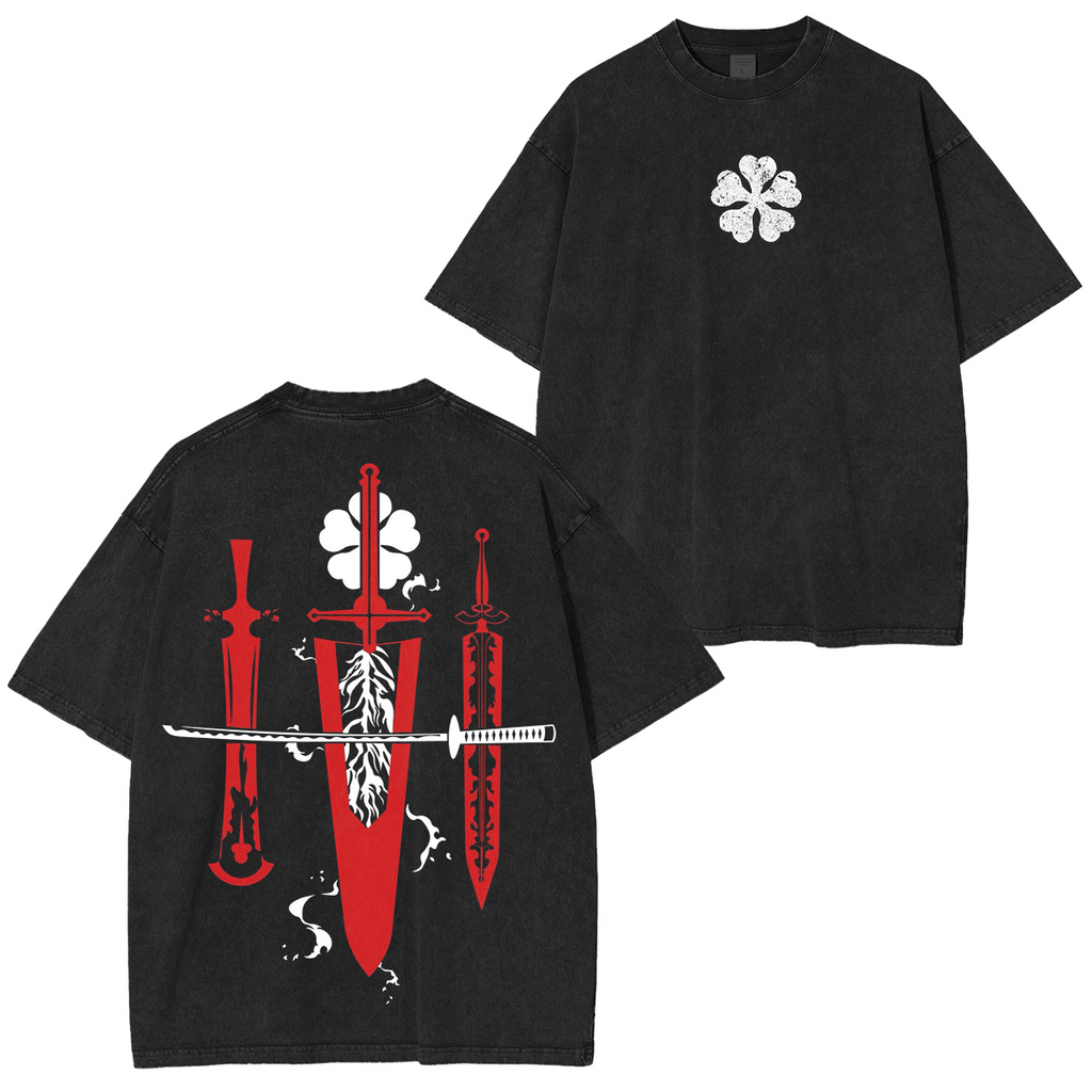 Asta SWORDS,Black Clover Anime Unisex Washed T-Shirt