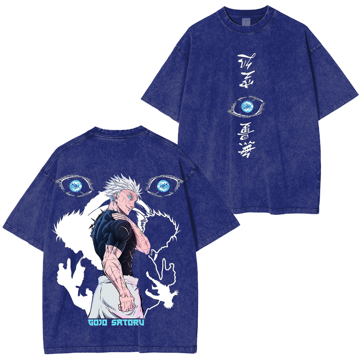 T-shirt délavé unisexe Gojo Six Eyes Limitless Vintage, Jujutsu Kaisen Anime