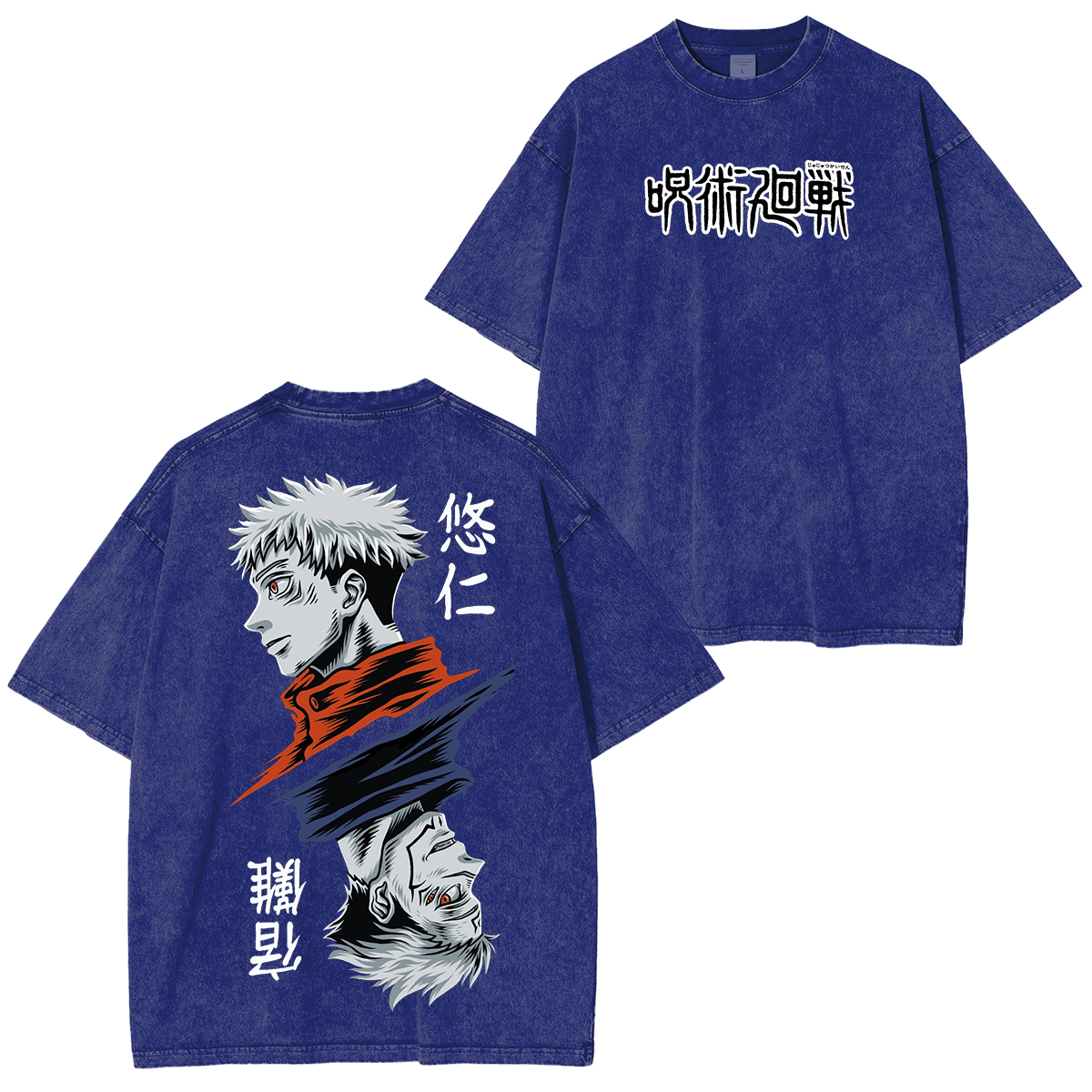 T-shirt délavé unisexe Jujutsu Kaisen Anime