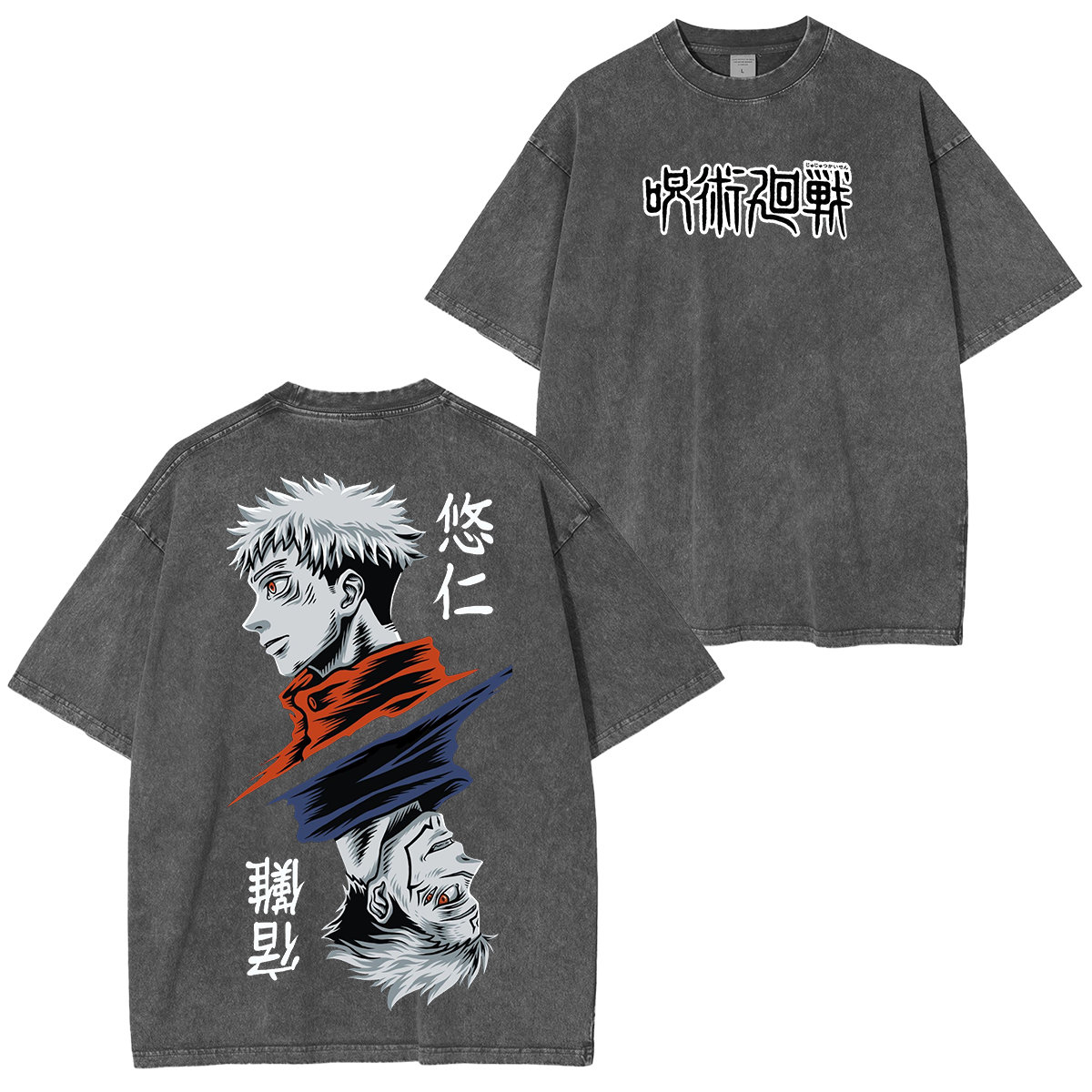 T-shirt délavé unisexe Jujutsu Kaisen Anime