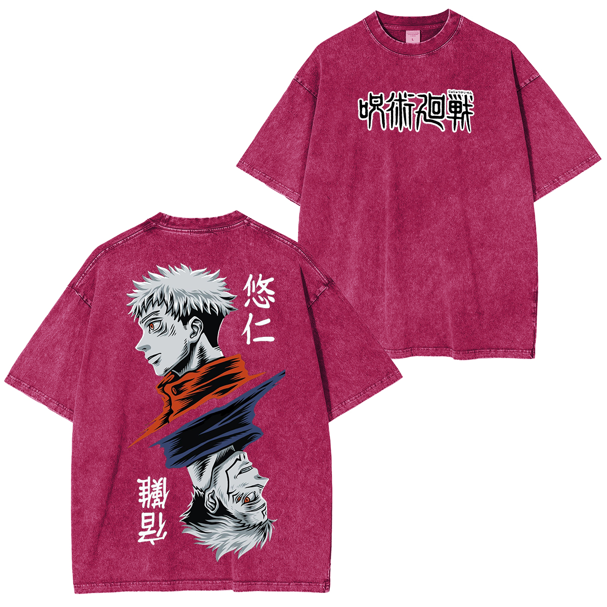 T-shirt délavé unisexe Jujutsu Kaisen Anime