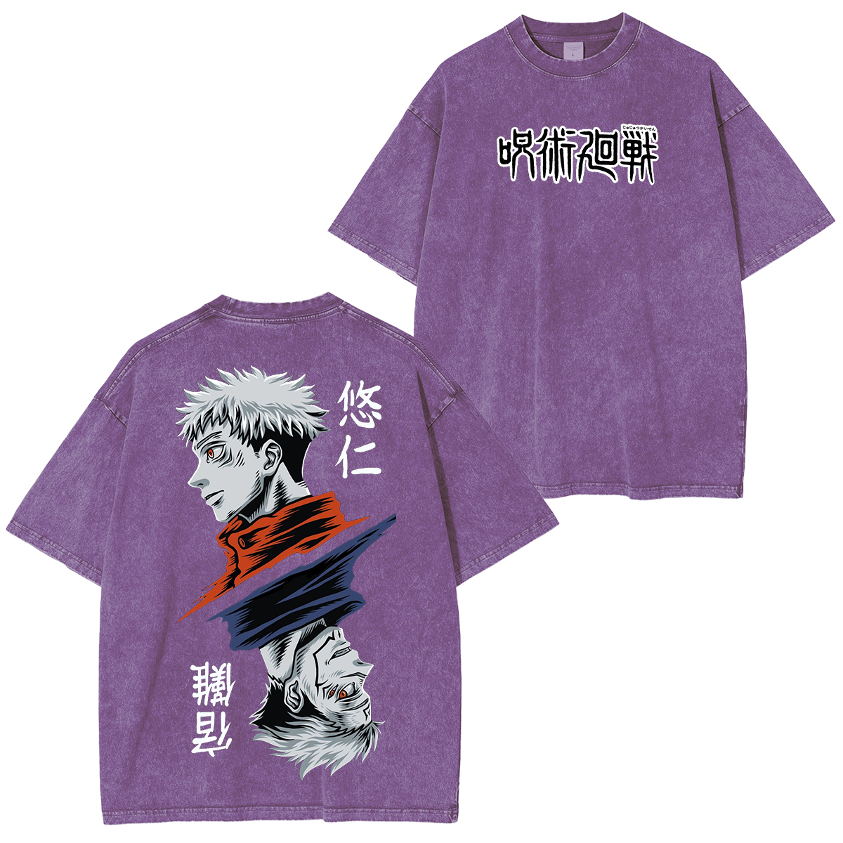 T-shirt délavé unisexe Jujutsu Kaisen Anime
