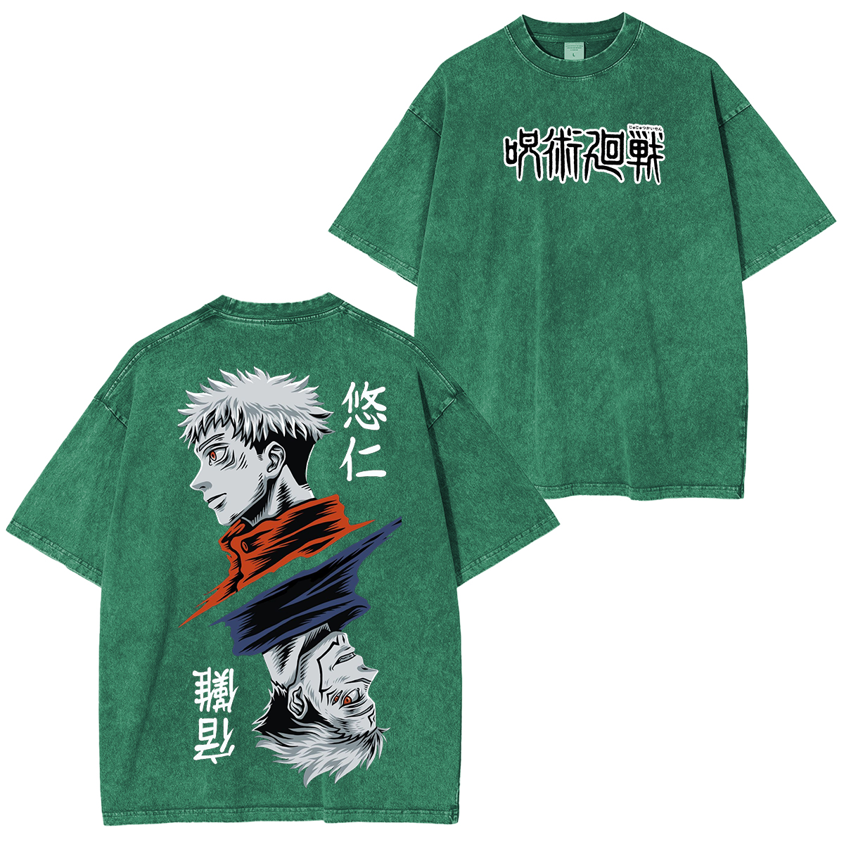 T-shirt délavé unisexe Jujutsu Kaisen Anime